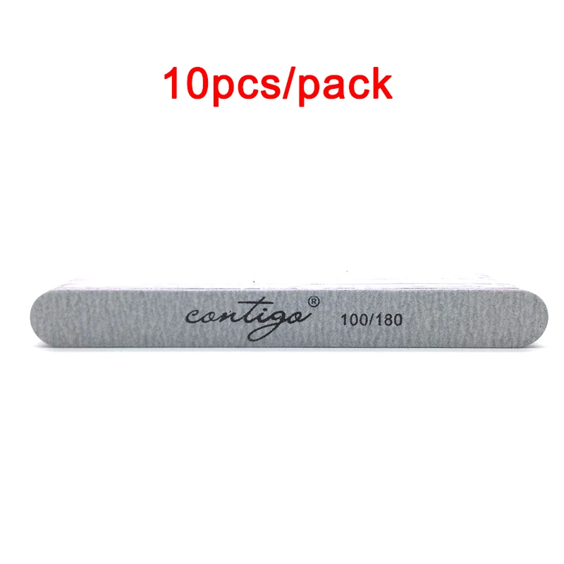 

Contigo 10pcs/lot Professional Nail File for Nail Art 100/180 Double-sided Nail Files Manicure Sanding Buffer Block Tools S