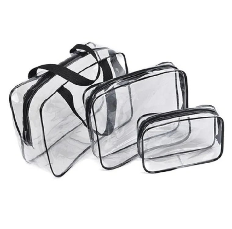 

Factory direct PVC multi-functional storage bag storage bag wash cosmetic bag transparent three-piece package