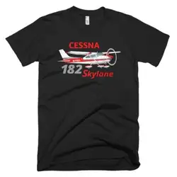 100% хлопок Принт мужские летние с круглым вырезом Cessna 182 Skylane футболка с изображением самолета-по индивидуальному заказу с вашим N # Футболка