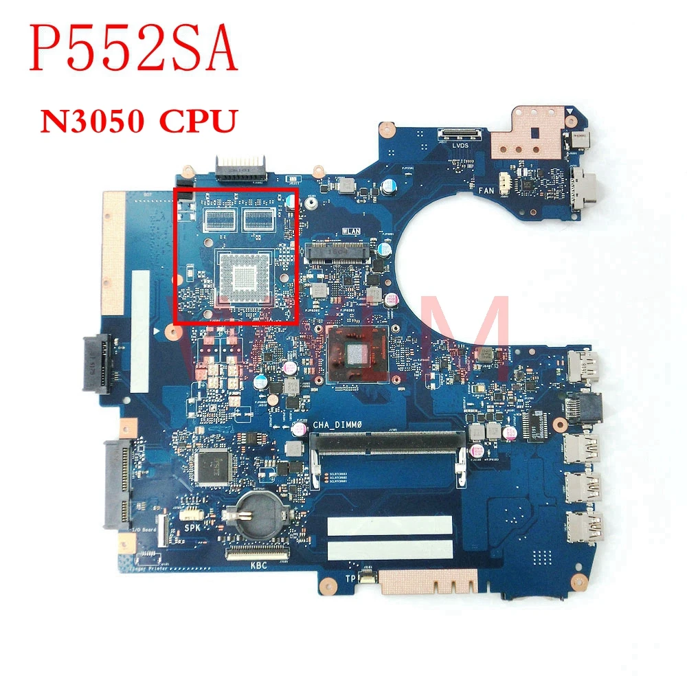 

P552SA N3050 CPU mainboard REV2.1 For ASUS P552SA P552S P552SJ PRO552SJ Laptop notebook motherboard 60NX00P0-MB1510 100%Tested