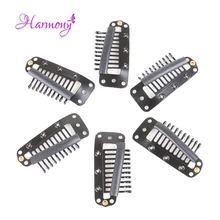 50 шт. парик Зажимы 38 мм кнопки Зажимы для Химическое наращивание волос я Форма Заколки для волос Инструменты 10 зубов Химическое наращивание волос Зажимы в 6 цвет вариант