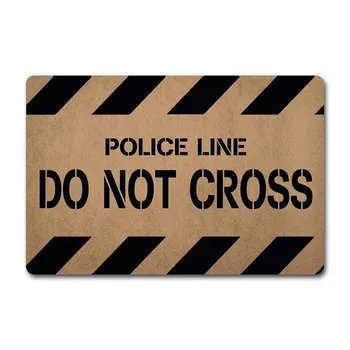 

Outdoor Door Mat Police Line Do Not Cross. Monogram Funny Welcome Doormat (23.6 X 15.7 in) Non-Woven Fabric Top with a Anti-Sli