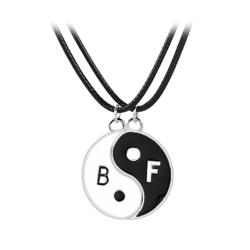 Yingyang taiji BFF ожерелье s подвески для 2 лучших друзей Forever ожерелье массивные ювелирные изделия bagua сплайсинговые ожерелья s эмалевые, на воротник