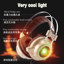 Cheaper Surround sound Gaming Headset 3.5mm wired headset colorful breathing light earmuffs occupation game player headset wearing cozy