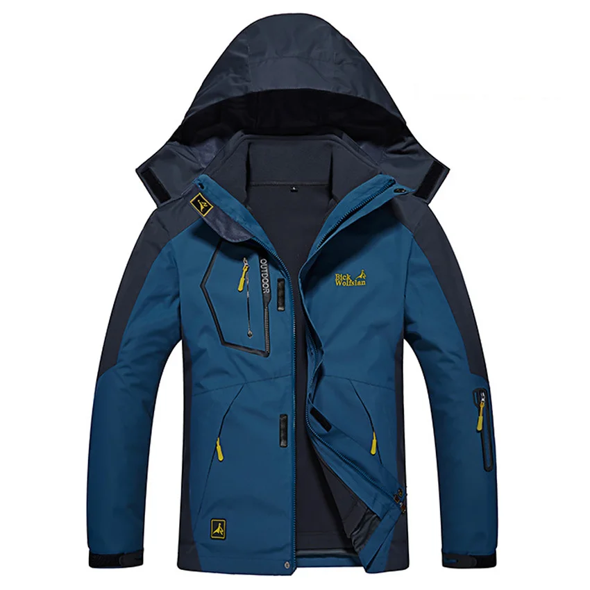 

8XL Men Women's Winter Fleece 2 Pieces Jackets Outdoor Sport Waterproof Coats Hiking Camping Skiing Climbing Windbreaker VA164