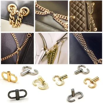 

Black/Gold/Silver Adjustable Length Metal Chain Strap Buckle Bag Accessories Replacement