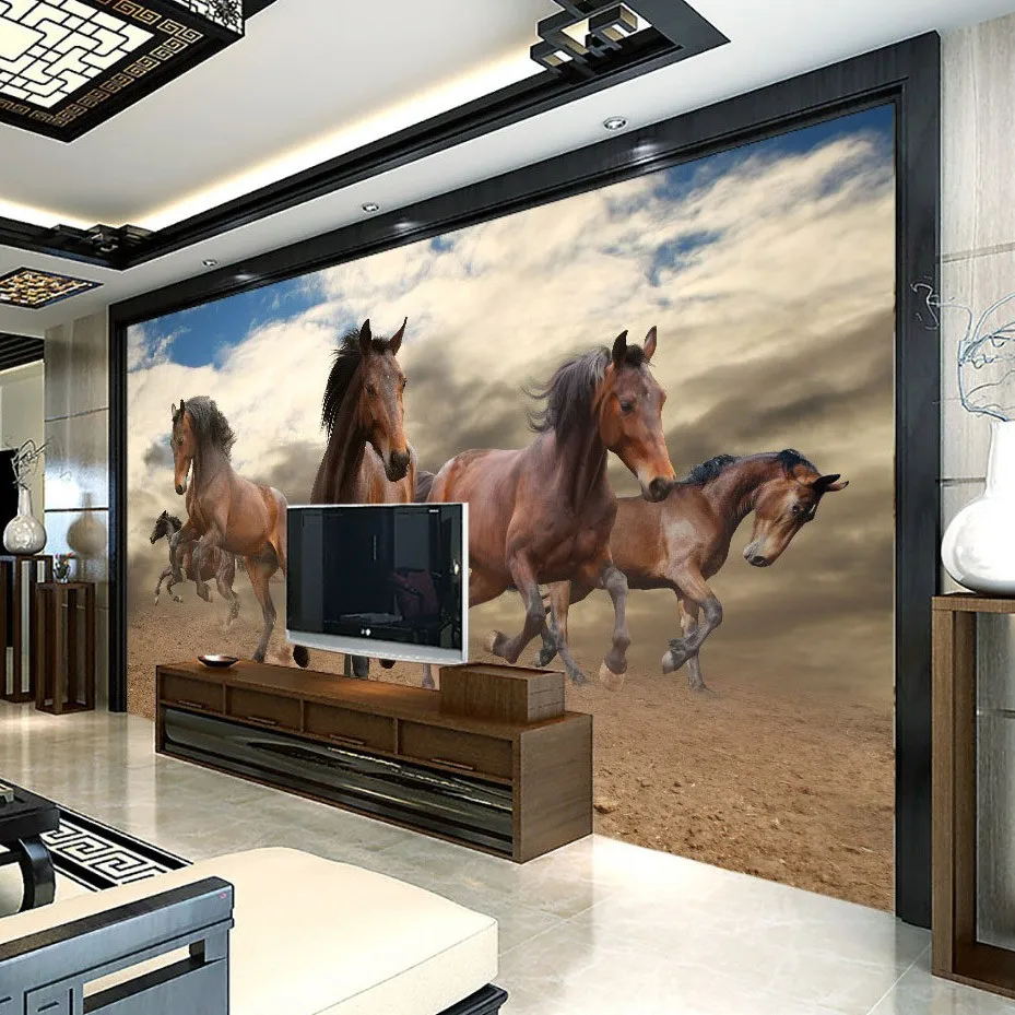 Custom-3D-Mural-Wallpaper-Non-woven-Stereoscopic-Galloping-Horse-Home-Decoration-Wall-Art-For-Living-Room (1) -