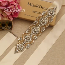 MissRDress Стразы пояс невесты золото алмаз свадебный пояс кристалл жемчуг свадебные лента для свадьбы Выпускные платья JK840
