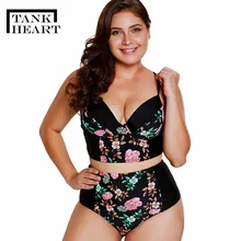 Майка сердце сексуальное платье, бодикон, с рисунком, Плавание ванный комплект из двух частей Плавание костюм Пуш-Ап Танкини размера плюс Плавание одежда Для женщин, высокая талия, бикини, бразильский, XXXL