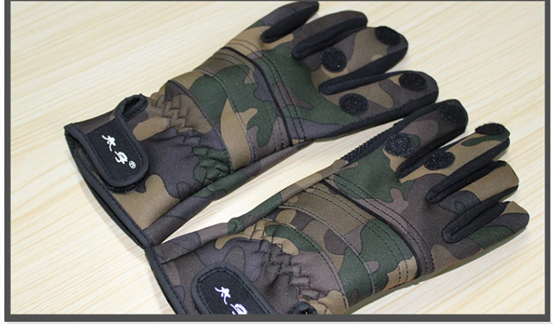 Спорт на открытом воздухе 3 вырезанные пальцы/полный палец перчатки противоскользящие водонепроницаемые Размер L/XL для рыбалки охоты езды на велосипеде