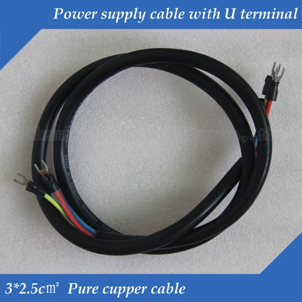 

2pcs/lot Pure copper 50cm length 3*2.5 square millimeter Power Supply Cable with U terminal for LED display