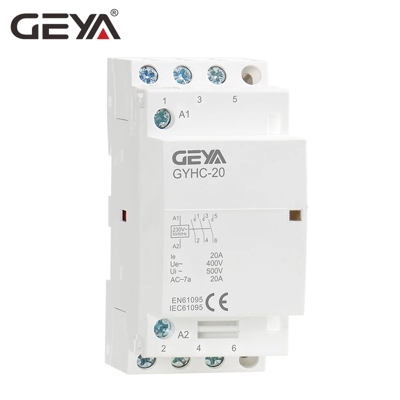 

Free Shipping GEYA GYHC Din Rail 3P 20A 3NO 220V AC Contactor Household Automatic Control 50/60Hz