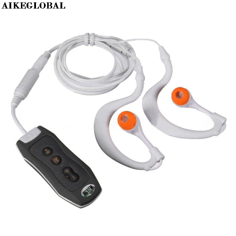 AIKEGLOBAL Hifi Спорт 4 Гб клип Водонепроницаемый IPX8 Mp3 плеер FM Плавание Дайвинг +
