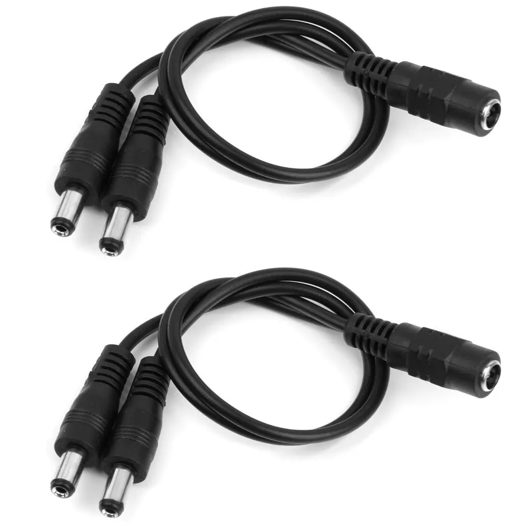 

Hot Deal 2pcs Dc 5.5 X 2.1 mm 1 plug to 2 plug adapter Power cable adapter