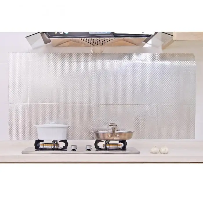 Кухня маслостойкие самоклеющиеся утолщение шкафа водонепроницаемые обои из алюминиевой фольги кухня стены DIY стикер высокой температуры
