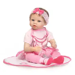 Силиконовые куклы Reborn 22 "55 см мягкого хлопка тела Bebe Принцесса Reborn детей подарок на день рождения DIY кукла живые bonecas