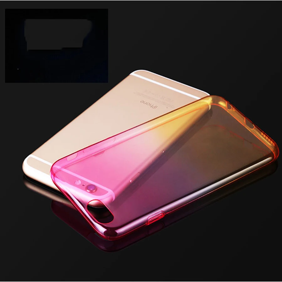 Прозрачный Ультра Тонкий Ясно ТПУ Для iPhone 5 5s SE 6 sPlus Цвет Дизайн Градиент Случае