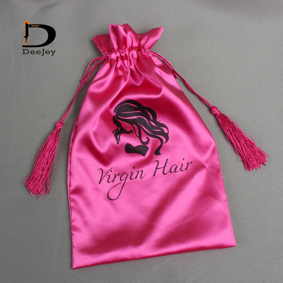 Наличии волос упаковка полиэстер атласная подарочные пакеты 18x30 см белый ярко-розовый цвет сумки для упаковки волос или другие подарки