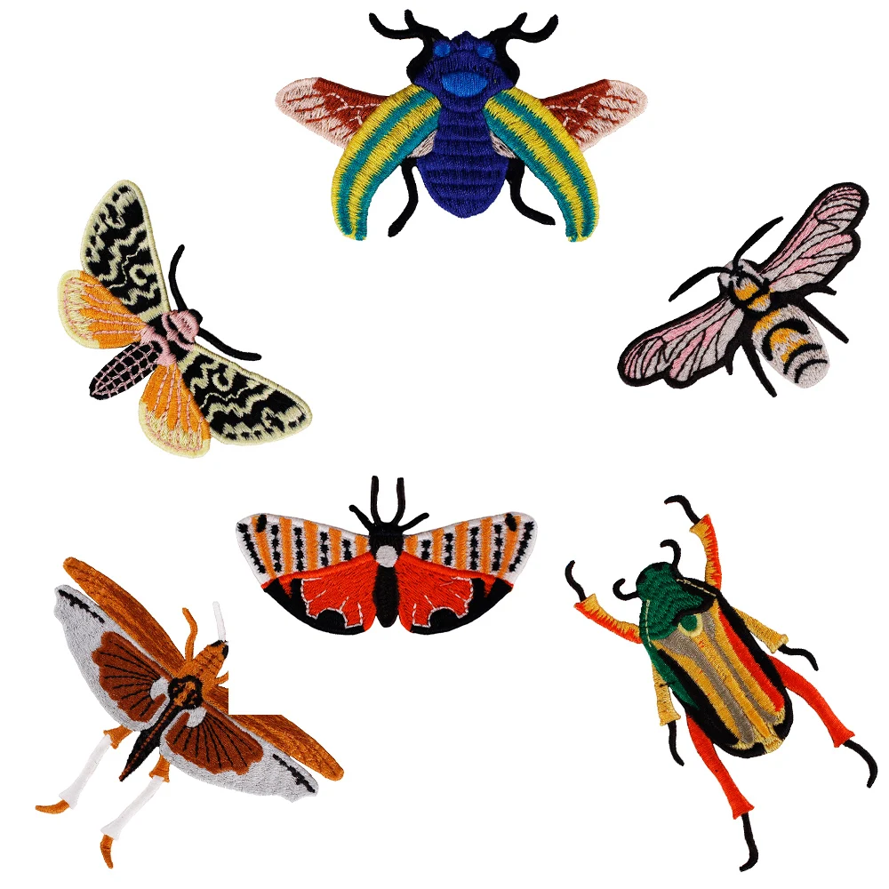 

2Pieces Bee Butterfly Embroidery Insect Fabric Patches Bags Garment Decorated Applique Sewing Accessories TH768