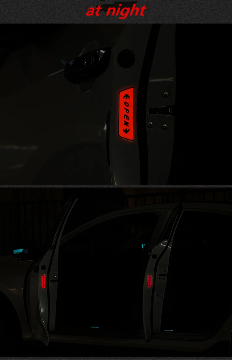 4x «открыто» на автомобильную дверь клейкая отражающая лента для безопасности Предупреждение наклейки на авто пленка для укладки для honda civic