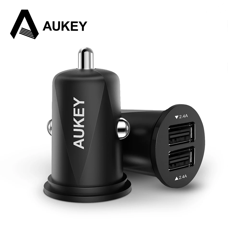 AUKEY Mini 4.8A USB Car Charger Dual Mobile Phone Fast Charger Tablet