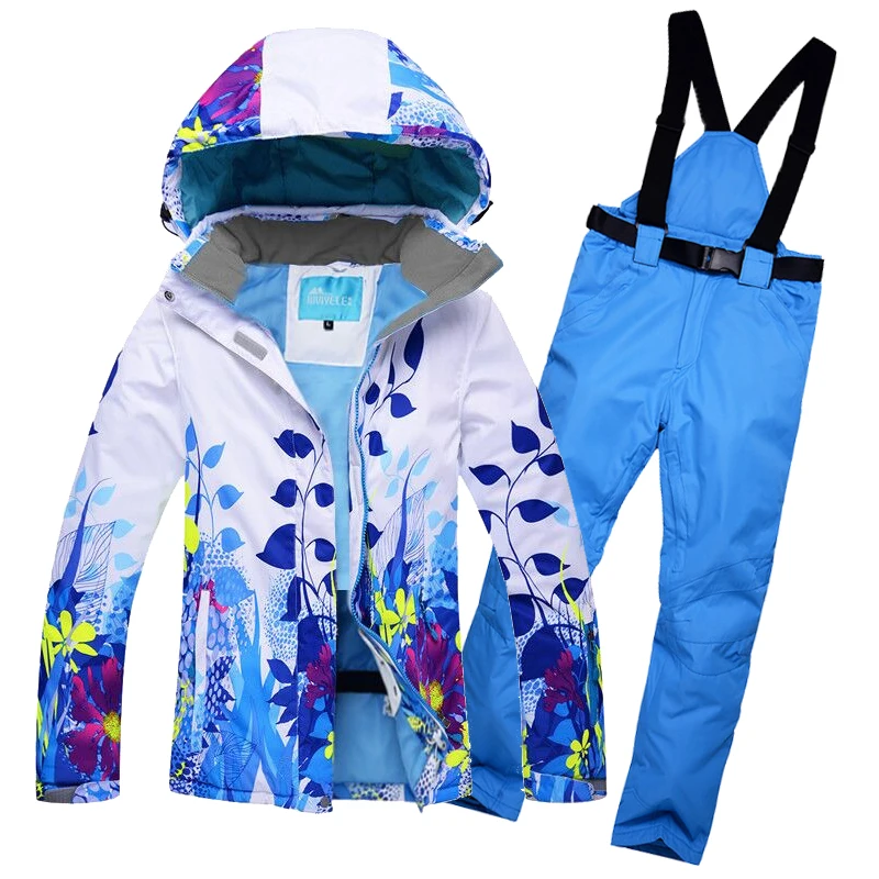 New Women Ski Suit Windproof Waterproof Snowboard Outdoor Sport Wear Skiing Jacket+Pants Camping Riding Super Warm Clothing Set