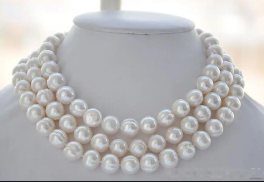 

Hot sale new Style >>>>>Lustre 50" 13mm white round FRESHWATER CULTURED pearl necklace