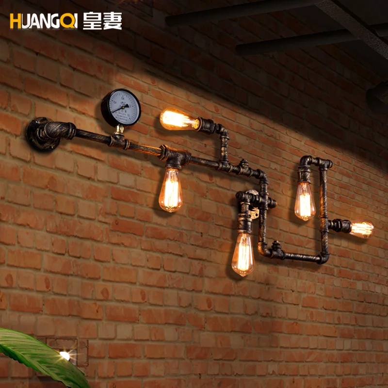 

Vintage loft industrial Wall Lamp balcony restaurant bar iron pipe