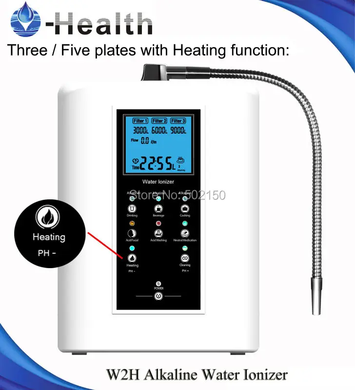 PH может быть 4 до 12 щелочной воды машины при нагревании Funtion для домашнего использования