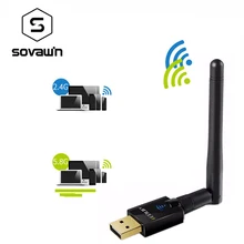 Сетевая карта двухдиапазонный 802.11ac Wifi адаптер Беспроводная Антенна ПК Wi-Fi USB Ethernet ЛВС-приемник 600 Мбит/с 2,4 г/5 г Быстрый длинный звонок