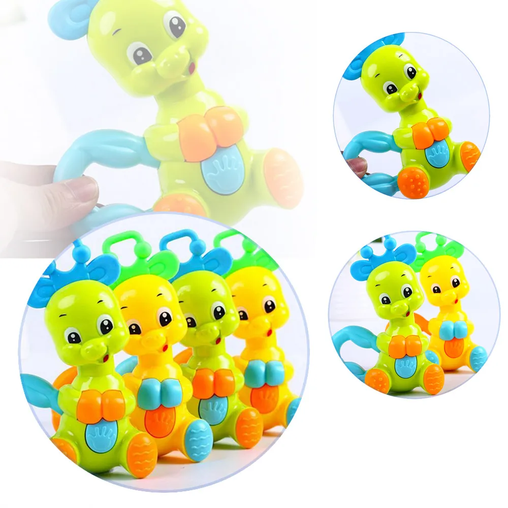 Plastic Handheld Rattle Baby Rattle Mobile Phone Bell Shake Bell Baby Toys Music Kids Cartoon Animals Hand Educational Toy Bells