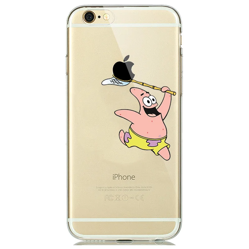 Милая принцесса Белоснежка Золушка, Русалка, силиконовый чехол для capinhas iPhone 8 7 Plus 6 6s 5S SE, прозрачный чехол, клоун джокер - Цвет: Patrick Star