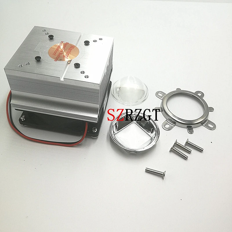 LED Aluminum Heat Sink Cooling Fan 20W 50W 100W High Power Led Light 60 degree 44mm Lens + Reflector + Stand