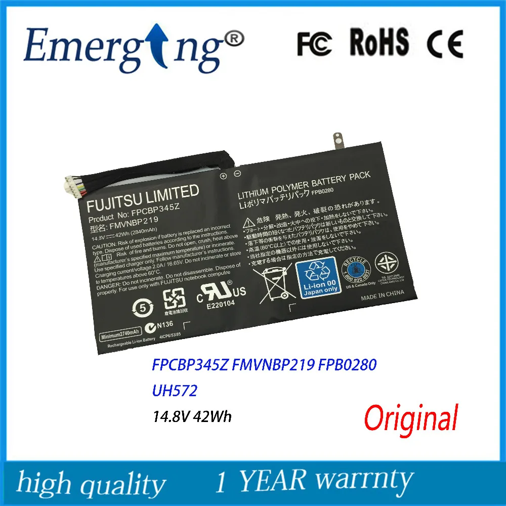 14,8 V 42Wh FPCBP345Z ноутбук Батарея для FUJITSU FPCBP345Z FMVNBP219 FPB0280 LifeBook UH572 ультрабук