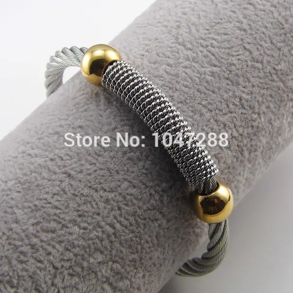 New Hot Sell Fashion Women Stainless Steel Jewelry Elastic Wire Bracelets Bangles 4