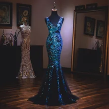 Dressv вечернее платье Русалка v-образный вырез элегантное без рукавов с открытой спиной длина до пола свадебное вечернее платье es