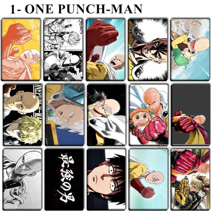 20 шт./партия крутой ONE PUNCH-MAN карта аниме наклейки; классические игрушки мультфильм DIY ONE PUNCH MAN карта украшения наклейки детские игрушки - Цвет: 1 ONE PUNCH MAN