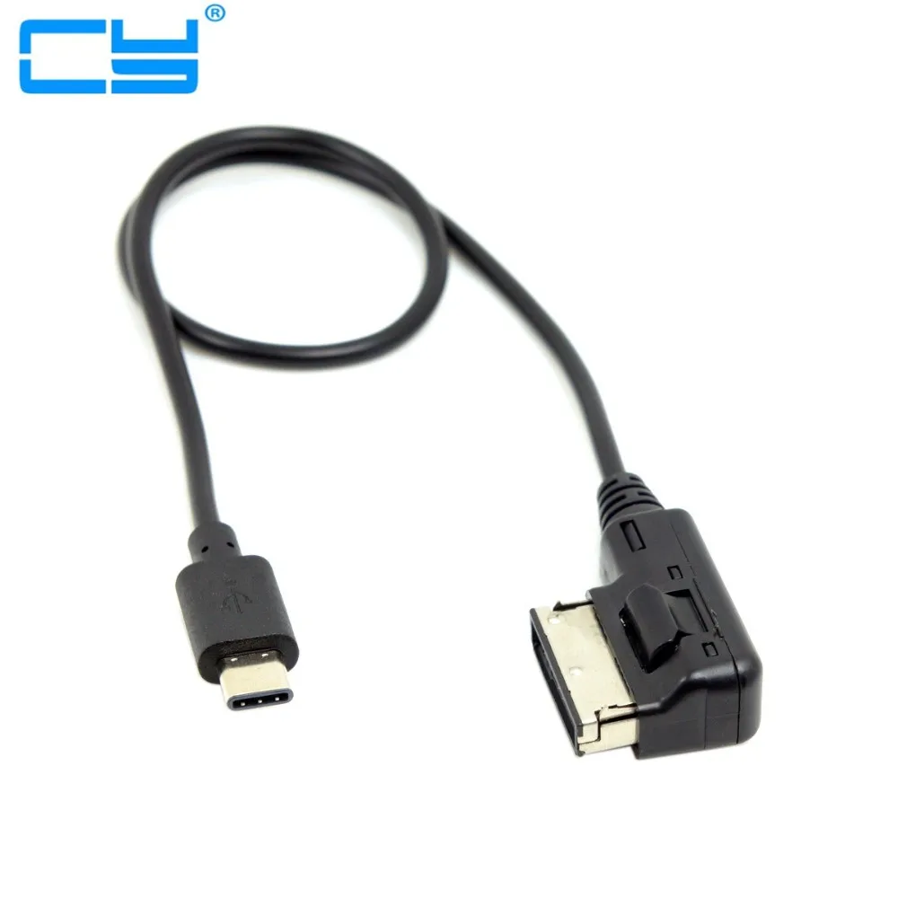 

Midia Em AMI MDI USB-C USB 3.1 Tipo C Cabo Adaptador de Carga para o Carro VW AUDI For 2014 A4 A6 Q5 Q7 & para Chromebook 30 cm