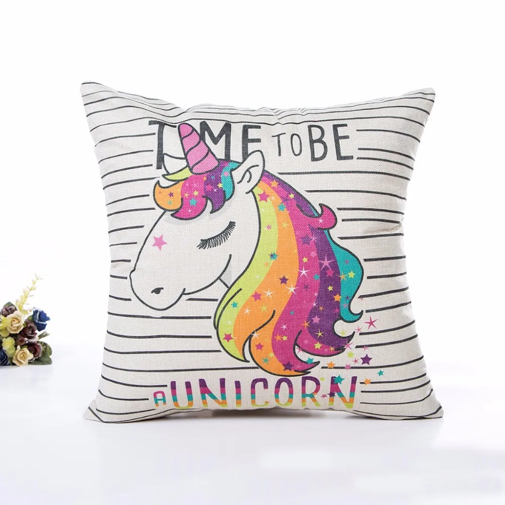 

2018 New 45*45CM Cartoon Unicorn Pillowcase Emoji Cushion Unicornio Cushions