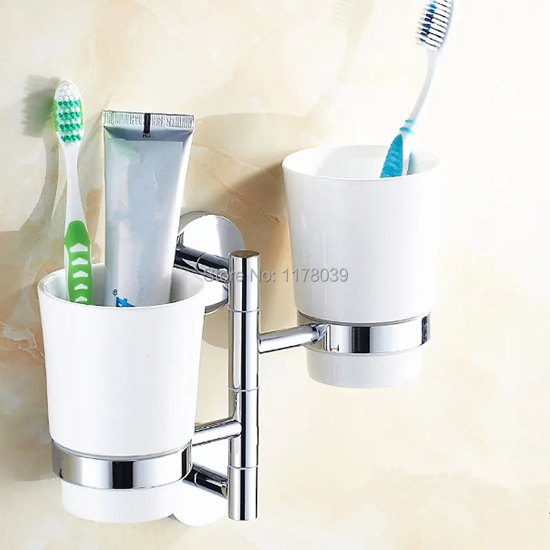 wall mounted brass bathroom cup holders,chrome toothbrush cup holder
