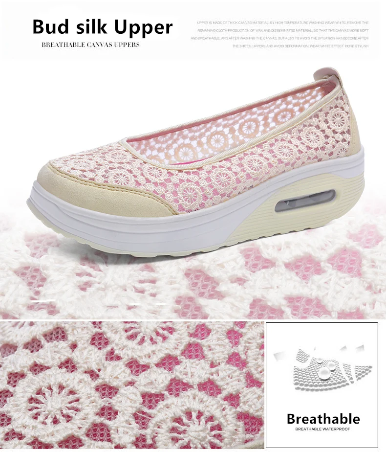 STS Brand Fashion Women Flat Platform Shoes Woman Breathable Mesh Bud silk Casual Shoes Moccasin Zapatos Mujer Ladies Boat Shoes (4)