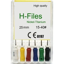 6 коробок стоматологический инструмент H файлы ручного использования файлы эндонтический корневой канал из нержавеющей стали стоматологический инструмент