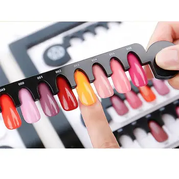 

24 Colors Nail Art Color Contrast Card + Tips Photo Frame Display Removable Magnet Sticker Chart for UV Nail Gel Polish