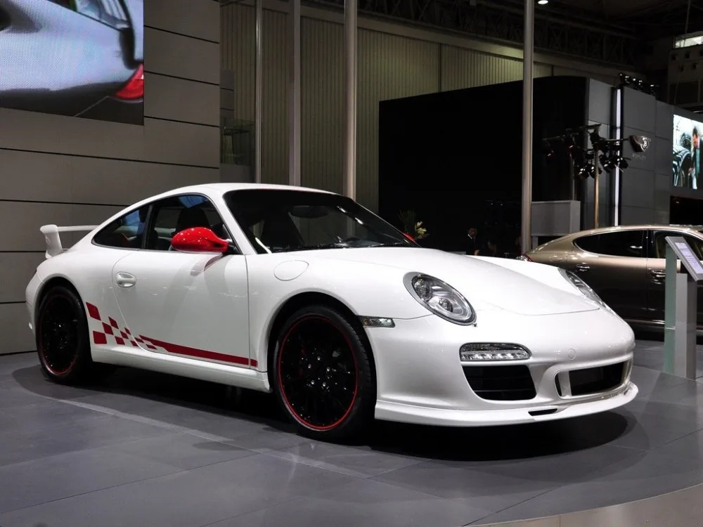 Гоночный флаг графическая дверь боковой Стикер на автомобильную юбку на Автомобильный кузов виниловый наклейки для Porsche 911 997 внешние аксессуары водонепроницаемый стикер