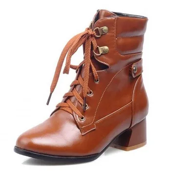 

Plus Size 22~65 Bright Leather Women Boots Low Heel Martin Ankle Boots Womens Motorcycle Boots Autumn Winter Women Shoes Botas