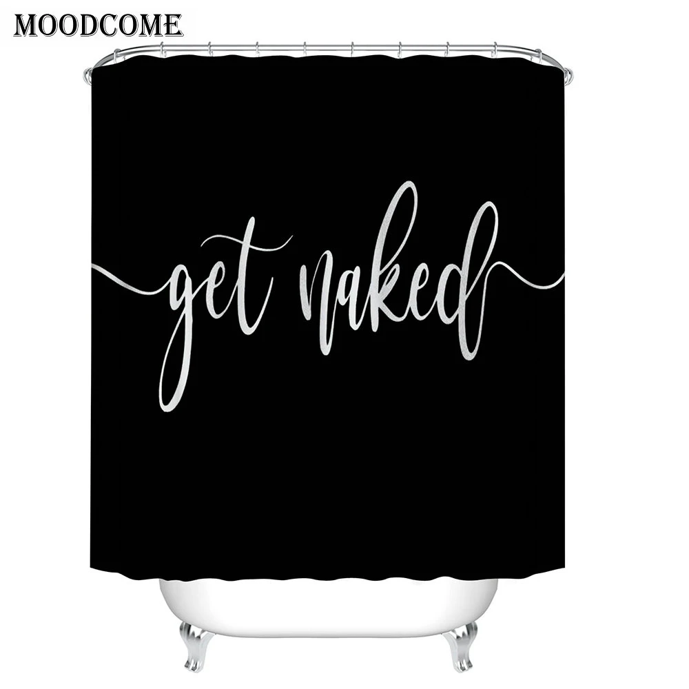 Shower Curtain Black And White Bathroom Curtain Waterproof Polyester