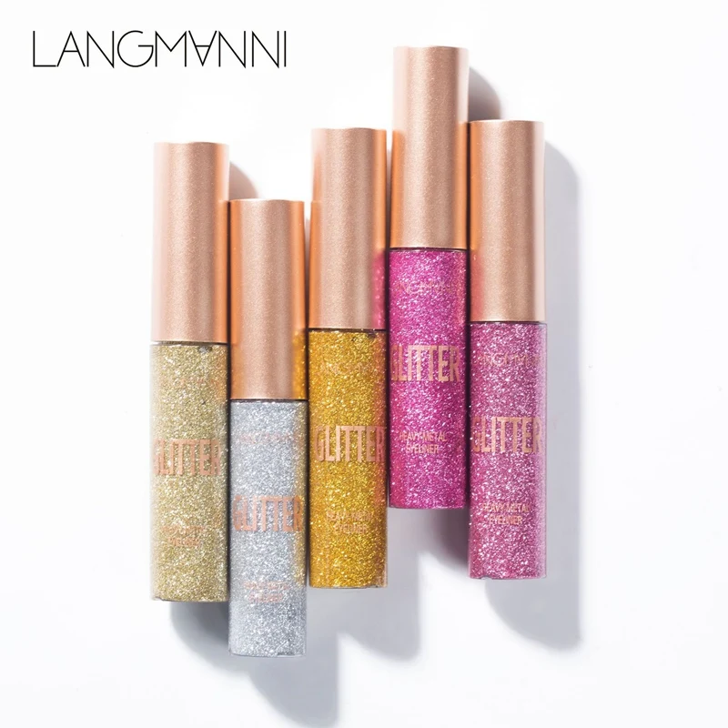 Woman Eyes Beauty Makeup Glitter Eyeliner Waterproof Shimmer Liquid Eyeliner Eyeshadow Cosmetics Glitter Eyeliner Long Lasting