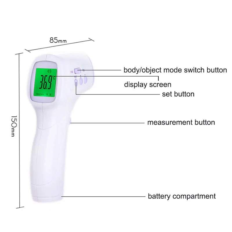 Нет контакта инфракрасный термометр 3-Цвет Подсветка цифровой термометр для детей и взрослых объект Средства ухода за кожей Температура измерения Инструменты
