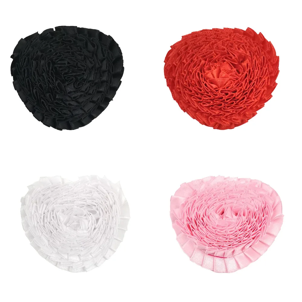 

20pcs/lot 7cm*8cm Baby Headbands Artificial Flower Heart Shape Flowers For Birthday Party Decoration Girls Hair Accesssories