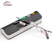 = Scober без оправы, высокое качество, бизнес коммерческий с коробкой, антибликовое покрытие, очки для чтения+ 1+ 1,5+ 2+ 2,5+ 3+ 3,5+ 4